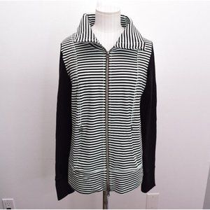 Lululemon Daily Yoga Mint Black Stripe Jacket Women’s Size 8 Long